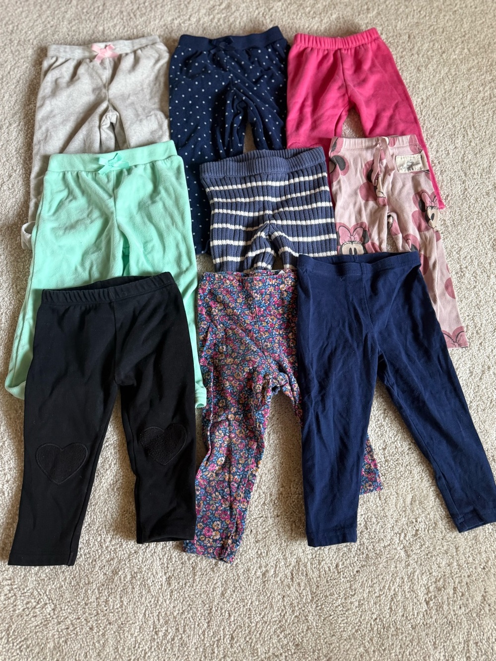 Toddler Pants 9 Piece Bundle 18-24m